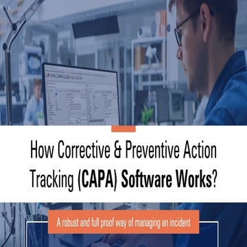 How Corrective & Preventive Action Tracking (CAPA) Software Works