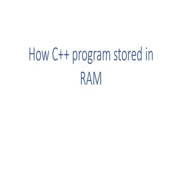 How c++ stored in ram