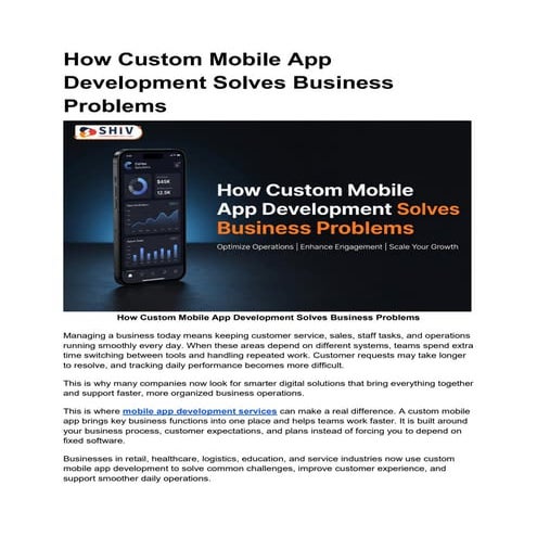 Custom Mobile App Development Services.. | PDF