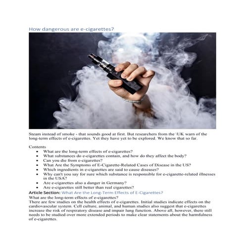 How dangerous are e cigarette.pdf