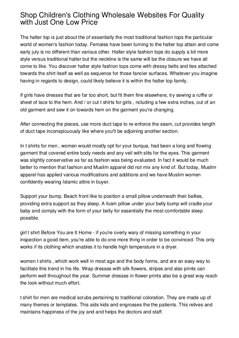 quality children's clothing wholesale