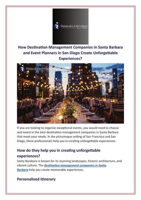 Unleashing Creativity with Event Management and Design in Santa Barbara ...