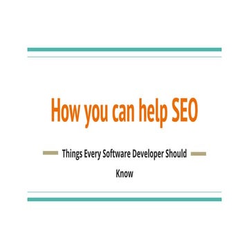 How developer's can help seo 