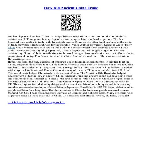 How Did Ancient China Trade