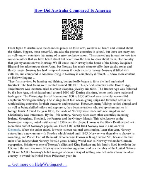 How Did Australia Compared To America