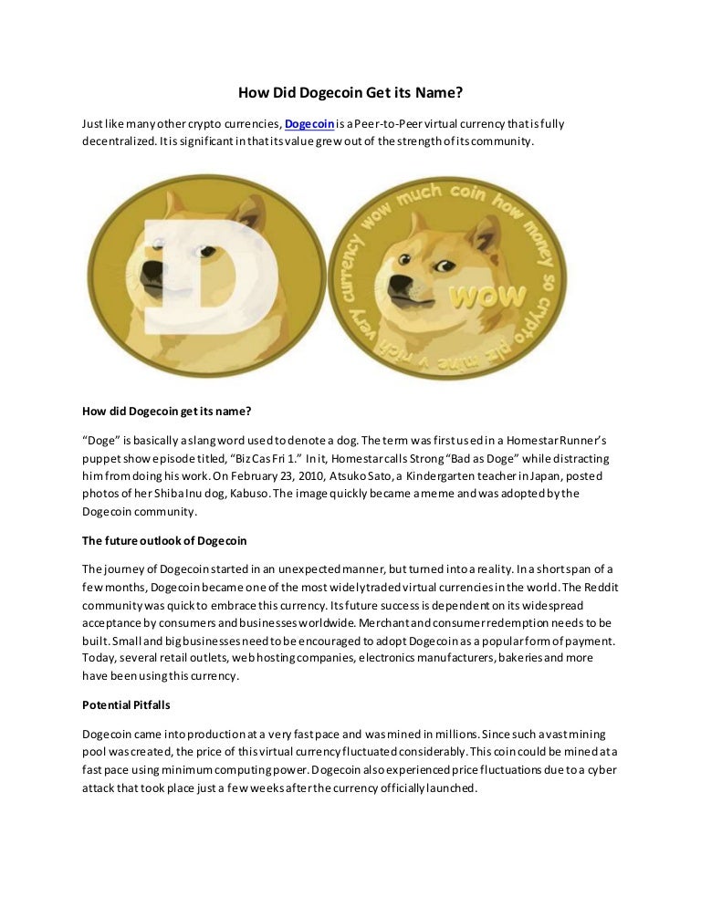 How did dogecoin get its name