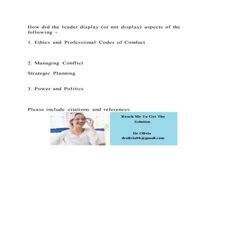 How did the leader display (or not display) aspects of the following | DOCX