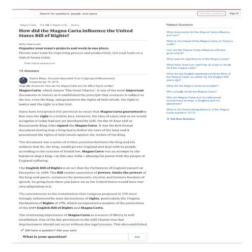 How did the magna carta influence the united states bill of rights