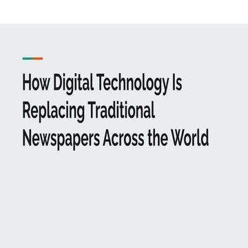 How Digital Technology Is Replacing Traditional Newspapers Across the World