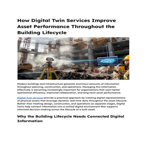 Dynamic duo of digital construction - BIM and digital twin | PDF
