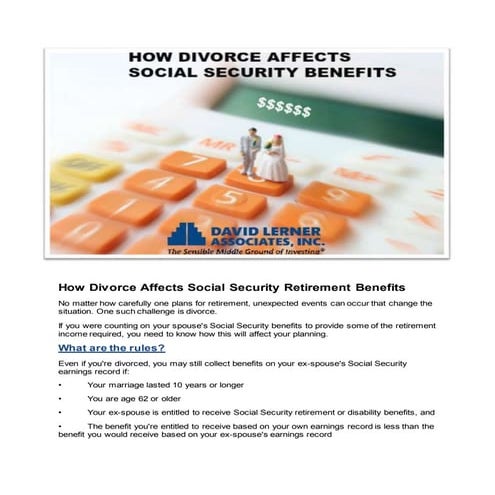 How Divorce Affects Social Security Benefits