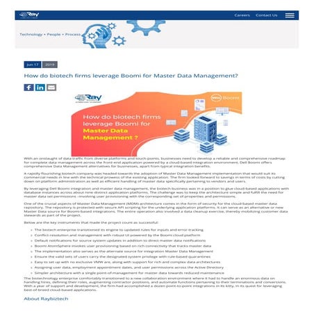 How do biotech firms leverage Boomi for Master Data Management