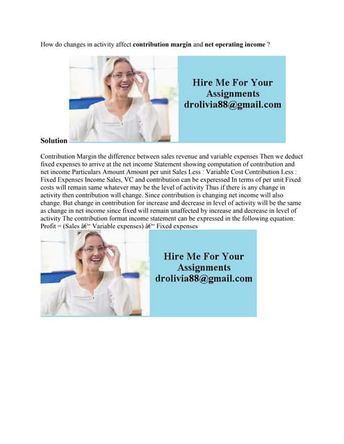 How do changes in activity affect contribution margin and net operatin.docx