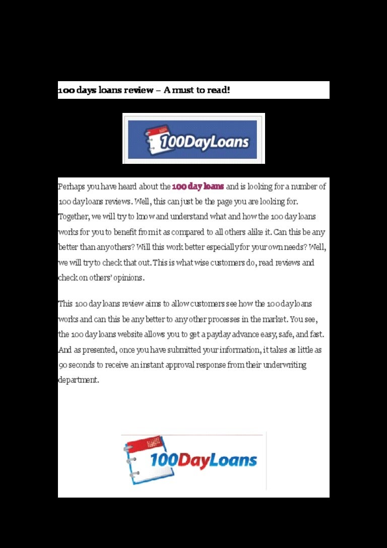 How does 100 day loans work