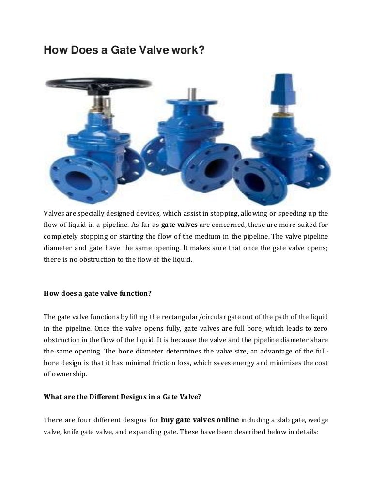 How does a gate valve work