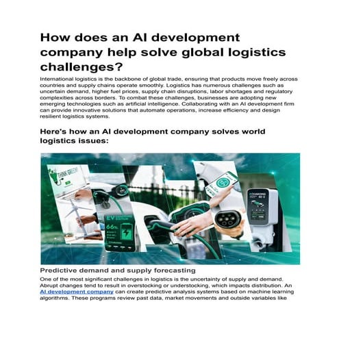 How does an AI development company help solve global logistics challenges?.pdf