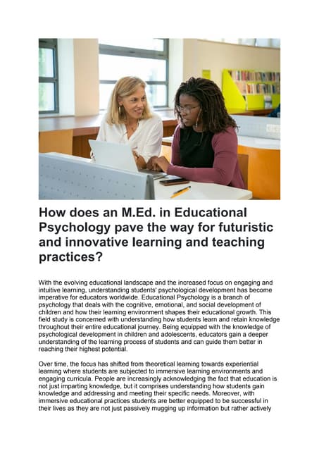 Educational Psychology with its nature, scope and functions | PPT
