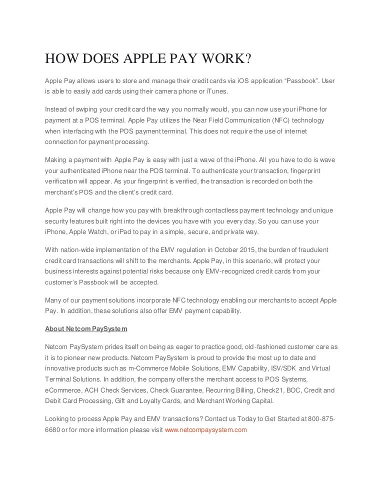 How does apple pay work