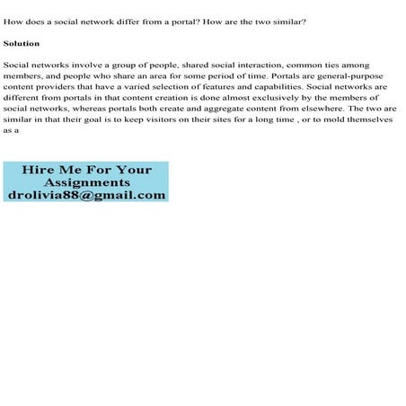 How does a social network differ from a portal How are the two simi.pdf