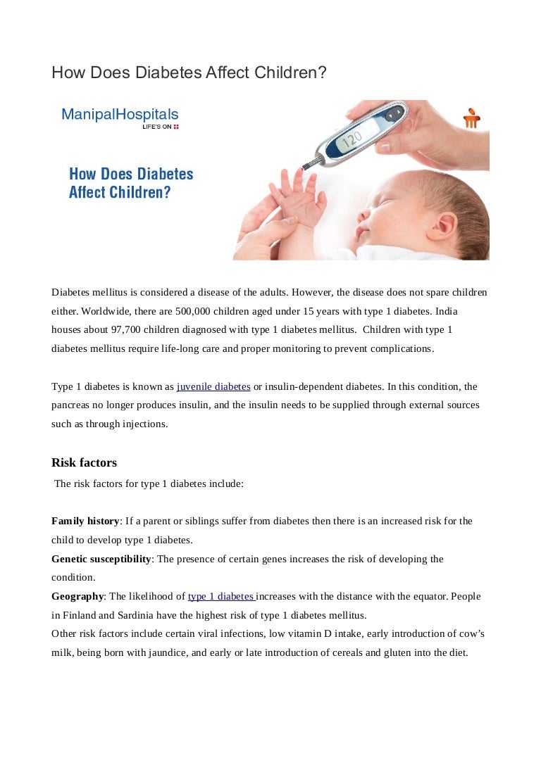 How does diabetes affect children