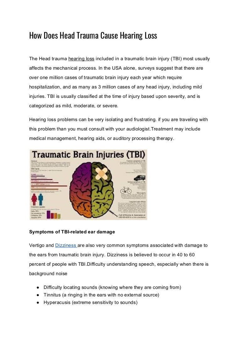 How does head trauma cause hearing loss