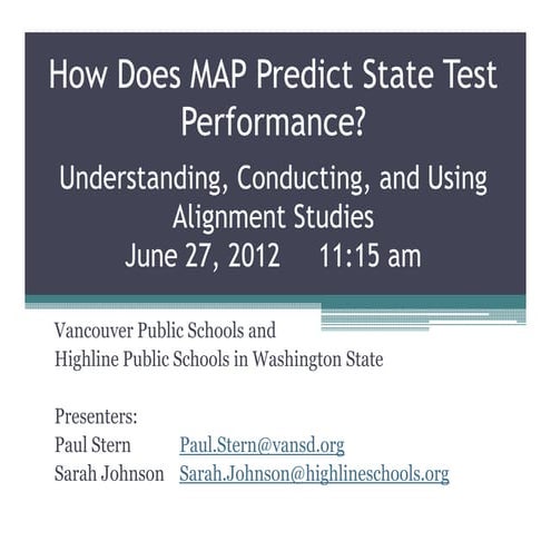 Predicting Proficiency… How MAP Predicts State Test Performance