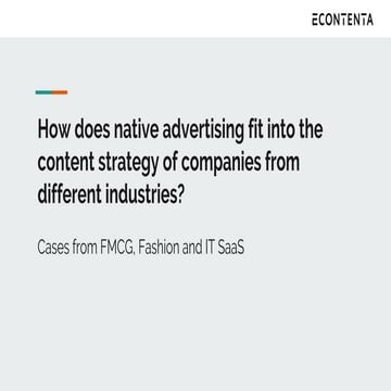 Native advertising as the part of the content strategy 