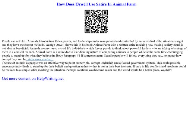 How Does Orwell Use Satire In Animal Farm PPT how-does-orwell-use-satire-in-animal-farm-ppt