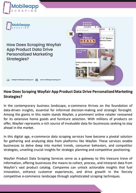 How Does Scraping Wayfair App Product Data Drive Personalized Marketing ...