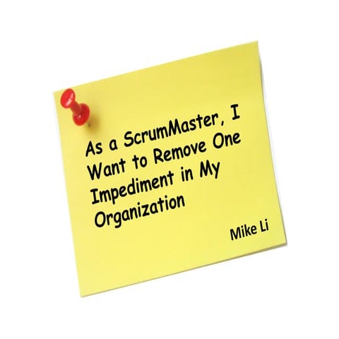 How does scrum master remove org impediment