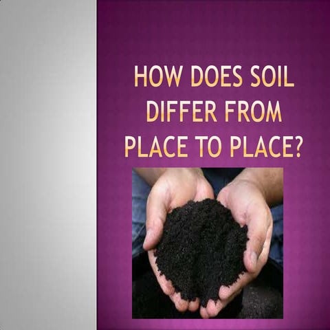 why soil differ from place to place