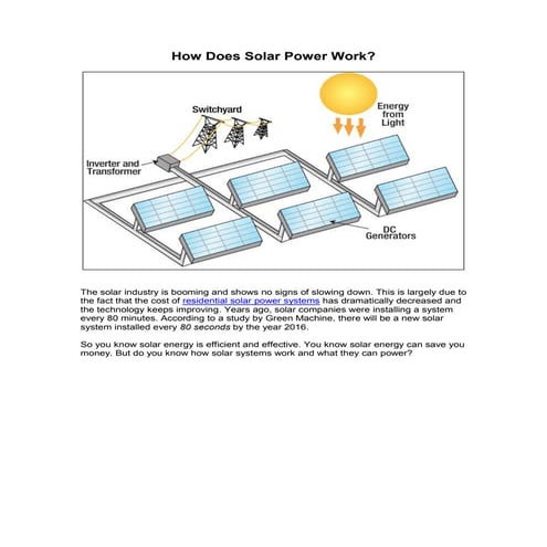 How does solar power work 
