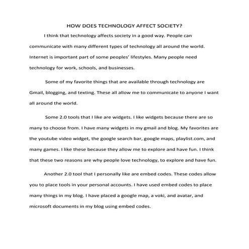 Technology and Society