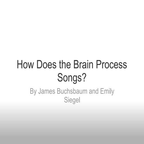 How Does The Brain Process Songs