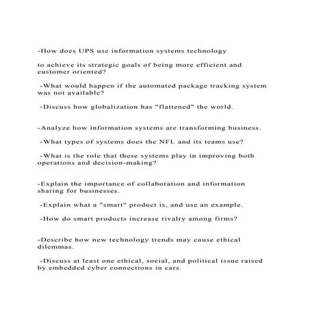  How Does UPS Use Information Systems Technologyto Achieve I docx