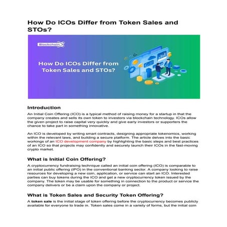 How Do ICOs Differ from Token Sales and STOs?