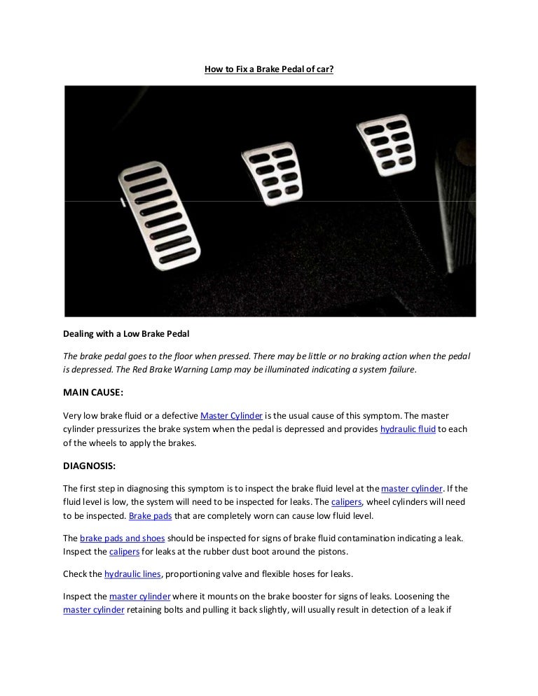 Partsavatar Car Parts Ca How Do I Fix A Brake Pedal Of Car