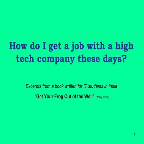 How Do I Get A Job With...