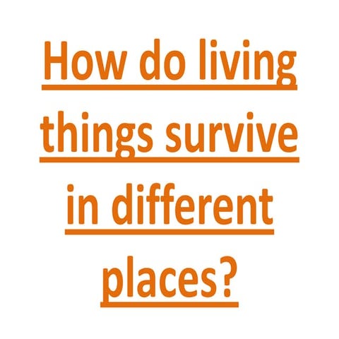How do living things survive in different places