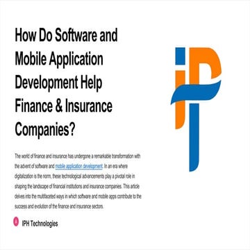 Transforming Finance and Insurance: The Impact of Software and Mobile App Dev...