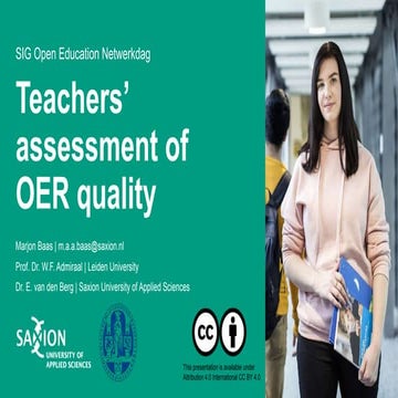 How do teachers assess OER?