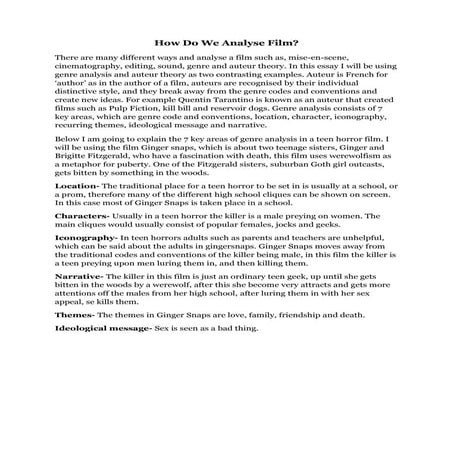 How do we analyse film