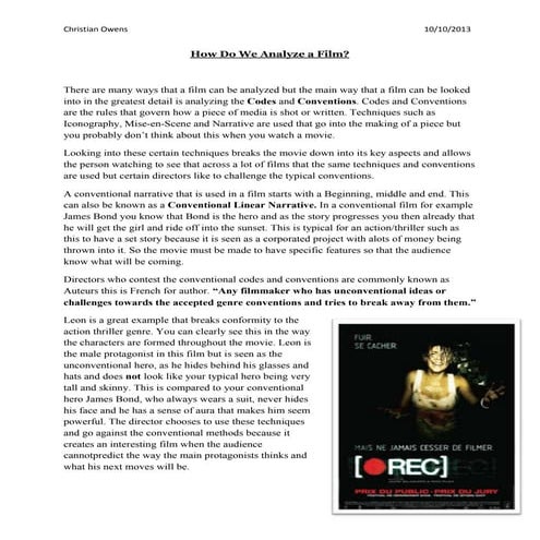 How do we analyze a film