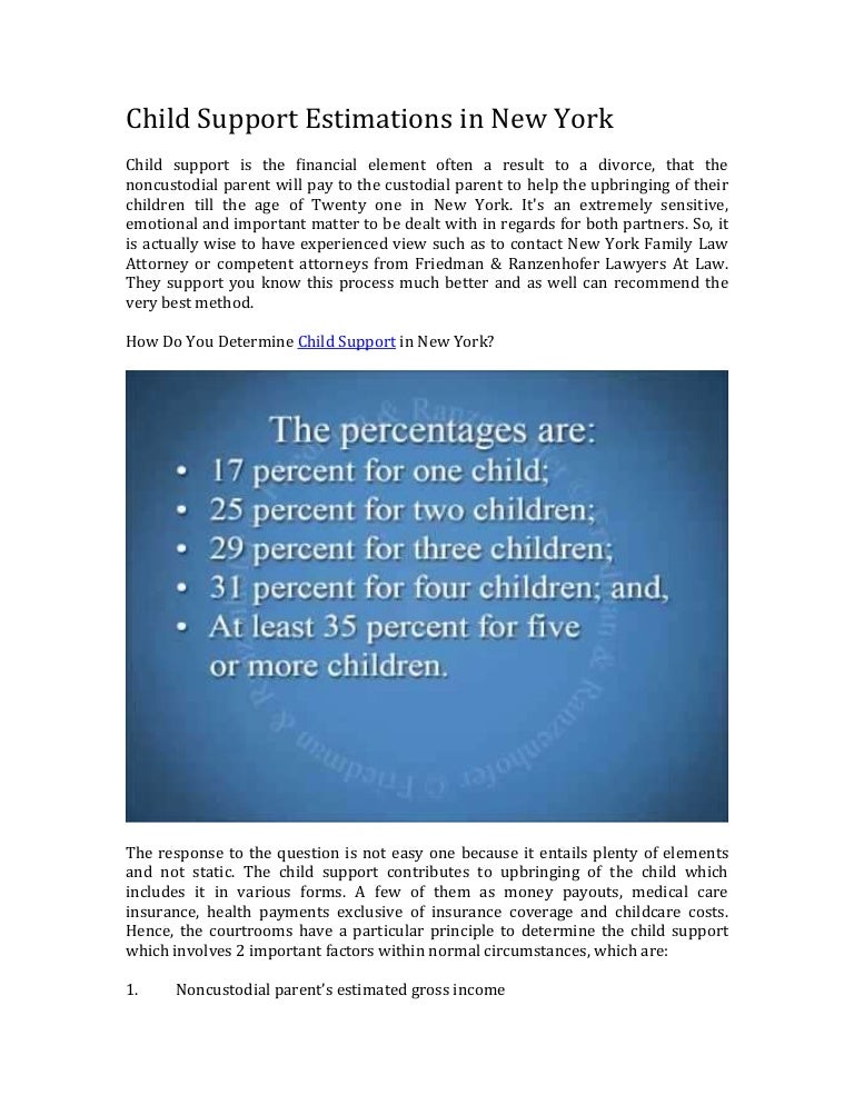 How Do You Calculate Child Support In New York?