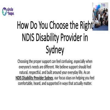 How to Select the Right NDIS Provider in Sydney | PPTX