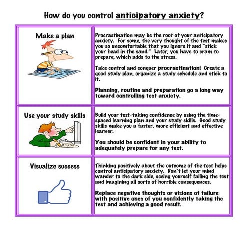 How do you control anticipatory anxiety