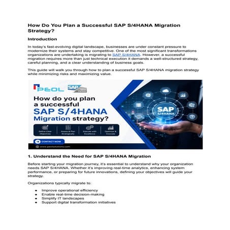 How to Migrate to SAP S/4HANA: A Step-by-Step Guide | PPTX