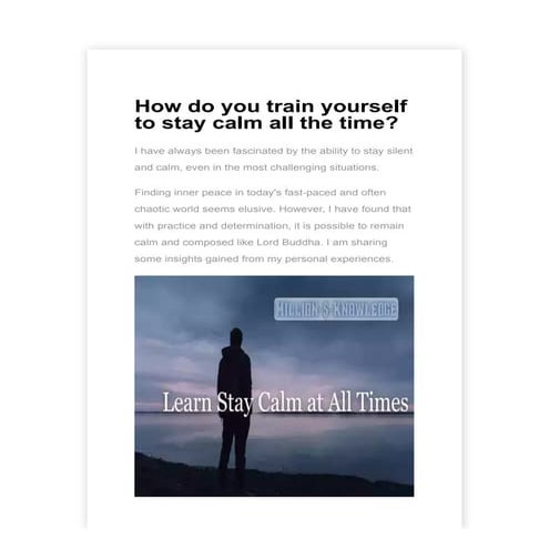 How do you train yourself to stay calm all the time.pdf