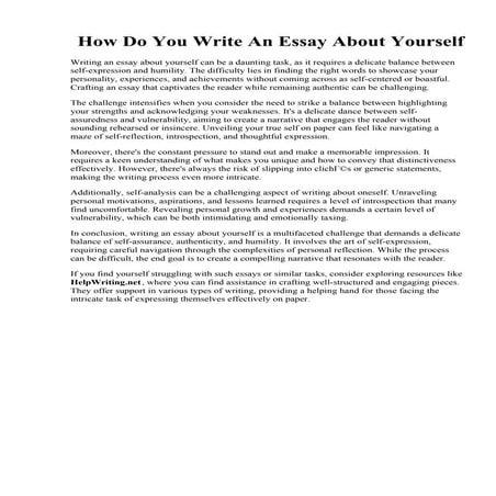How Do You Write An Essay About Yourself.pdf