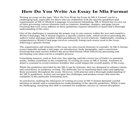 How Do You Write An Essay In Mla Format.pdf